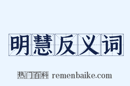 明慧反义词是什么意思的图片